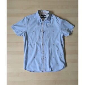 Ted Baker London Aloha Button Down Short Sleeve Shirt Size 3 Fits M